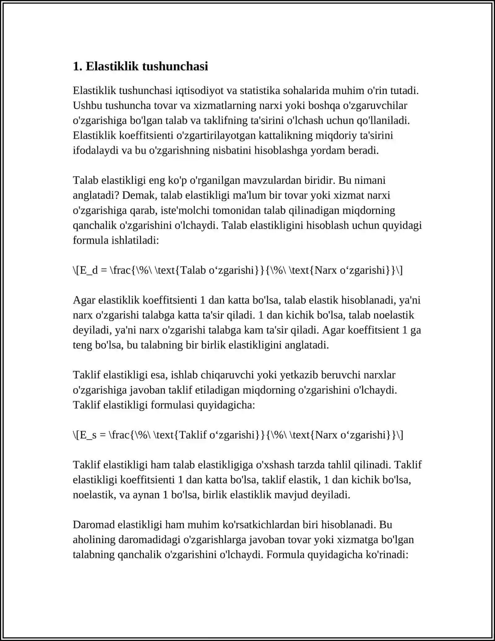 ELASTIKLIK TUSHUNCHASI VA ULARNING TURLARI 3