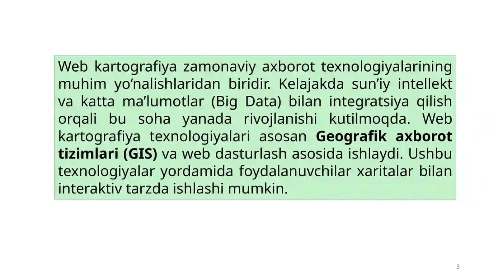 Web-Kartografiyaga oid maqollar bilan tanishish 3