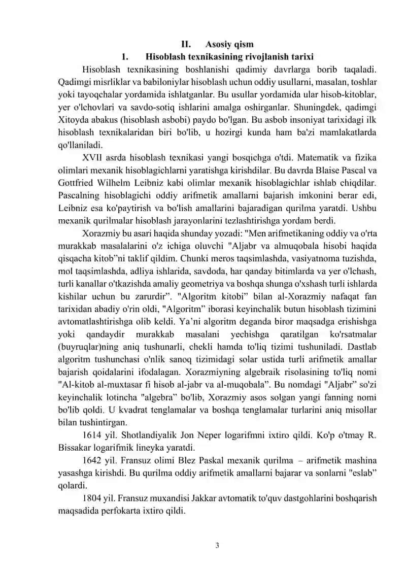 Hisoblash texnikasining rivojlanish tarixi 3