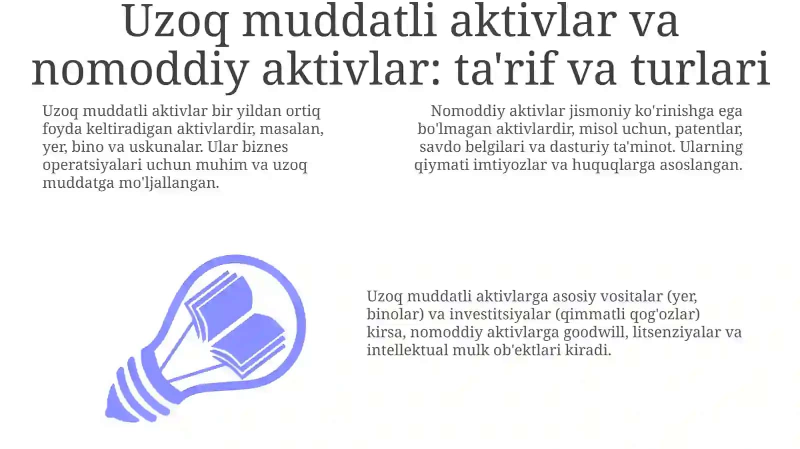 Moliyaviy hisobotning uzoq muddatli va nomoddiy aktivlar hisobi 3