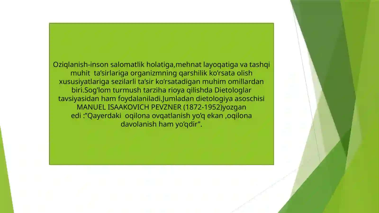 SOG’LOM OVQATLANISH ME’ZONLARI 3