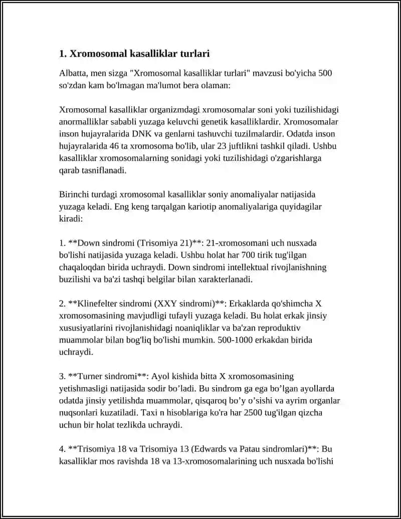 XROMOSOMA KASALLIKLARI 3