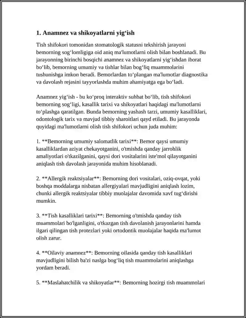 STOMATOLOGIK STATUSNI TEKSHIRISH USULLARI 3