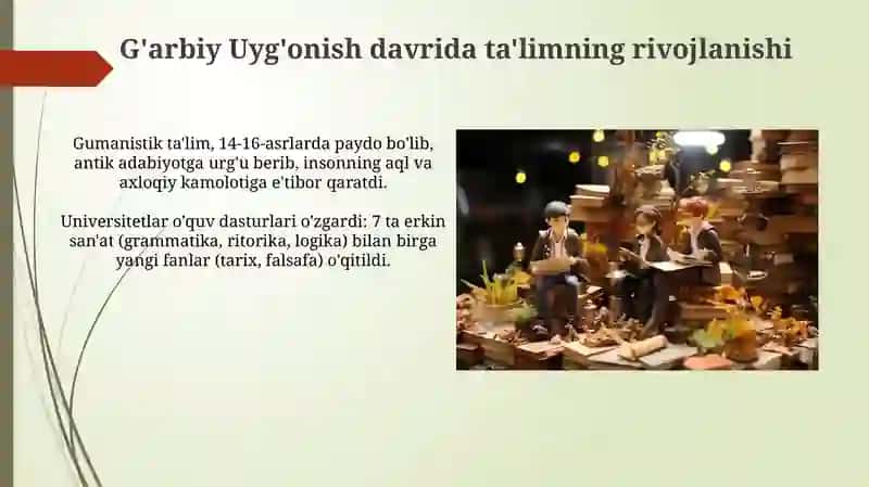 G'arbiy Uyg'onish davrida ta'limning rivojlanishi 3