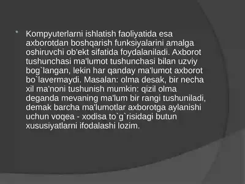 Axborot tizimlari tushunchasi 3