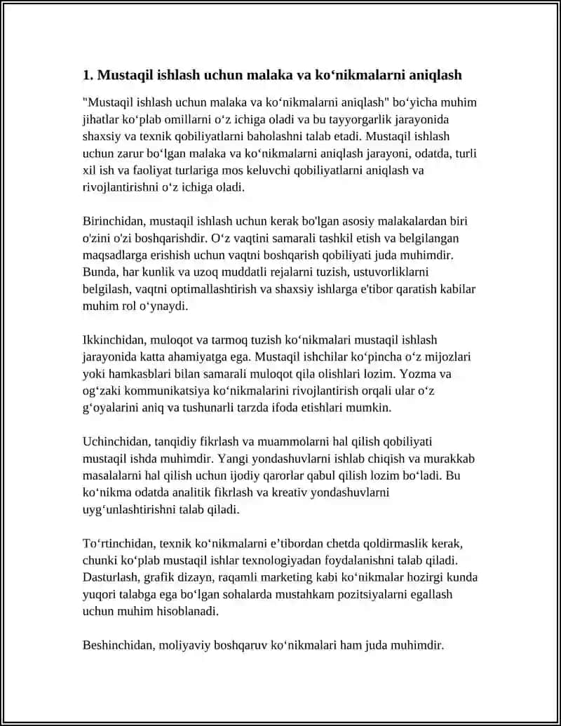 MUSTAQIL ISH KERAK MENGA 3