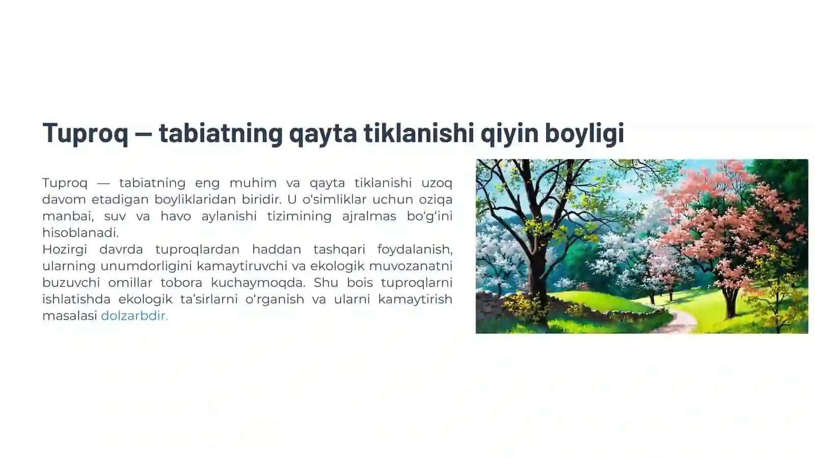 Tuproqlarni ishlatishda ekologik ta’sirlar 3