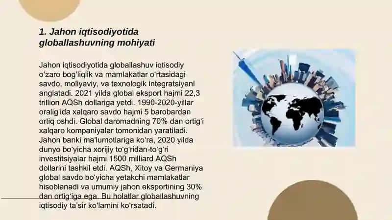 Jahon iqtisodiyotining globallashuvi 3