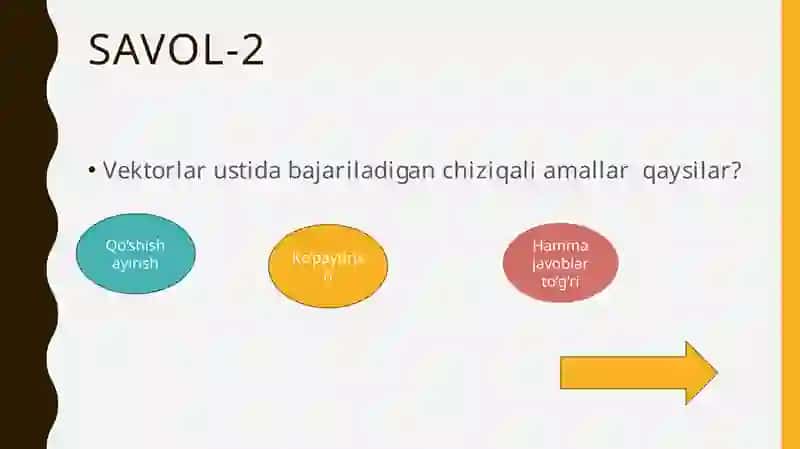 Vektorlar ustida chiziqli amallar 3