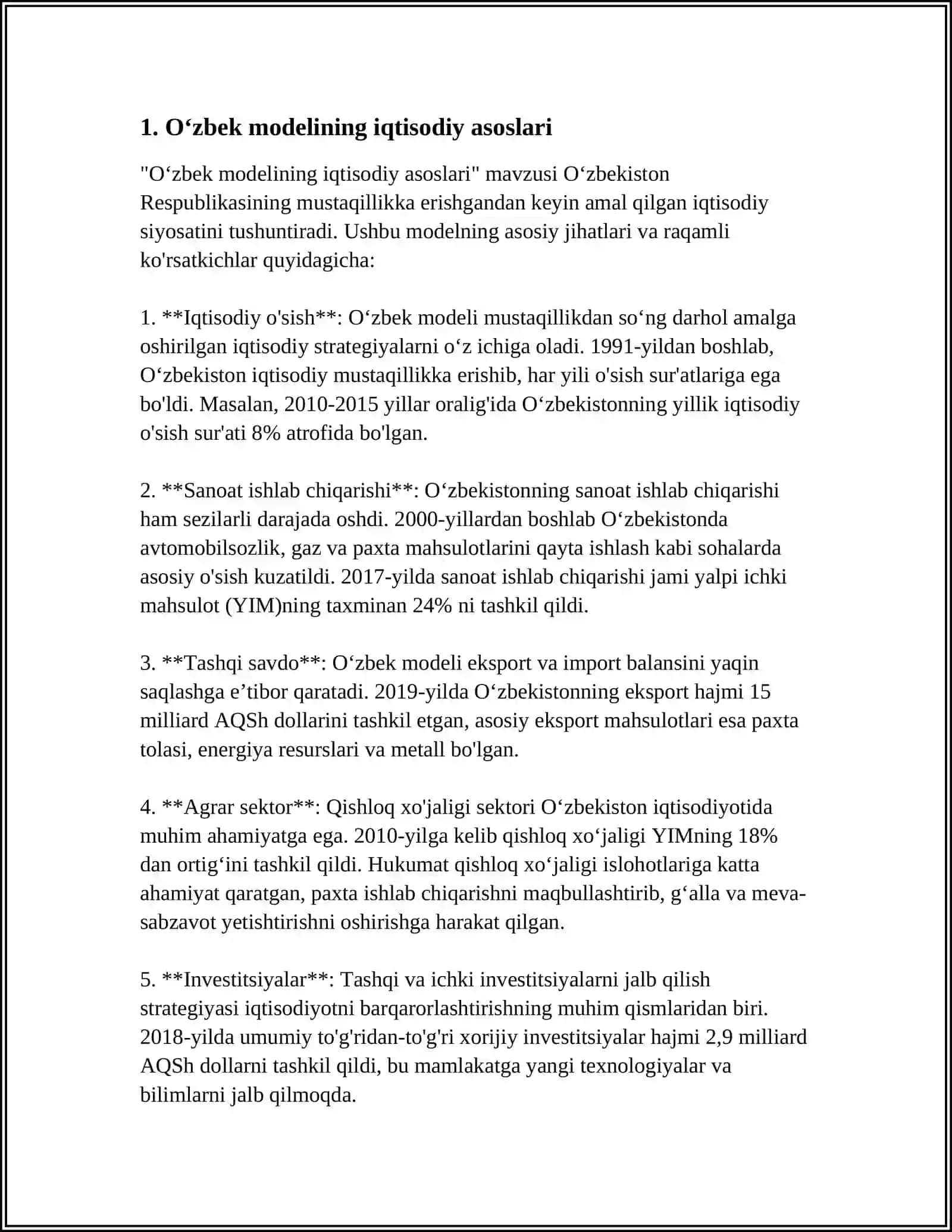 BOZOR IQTISODIYOTIGA O'TISHNING O'ZBEK MODELI VA UNING OʻZIGA XOS XUSUSIYATLARI 3