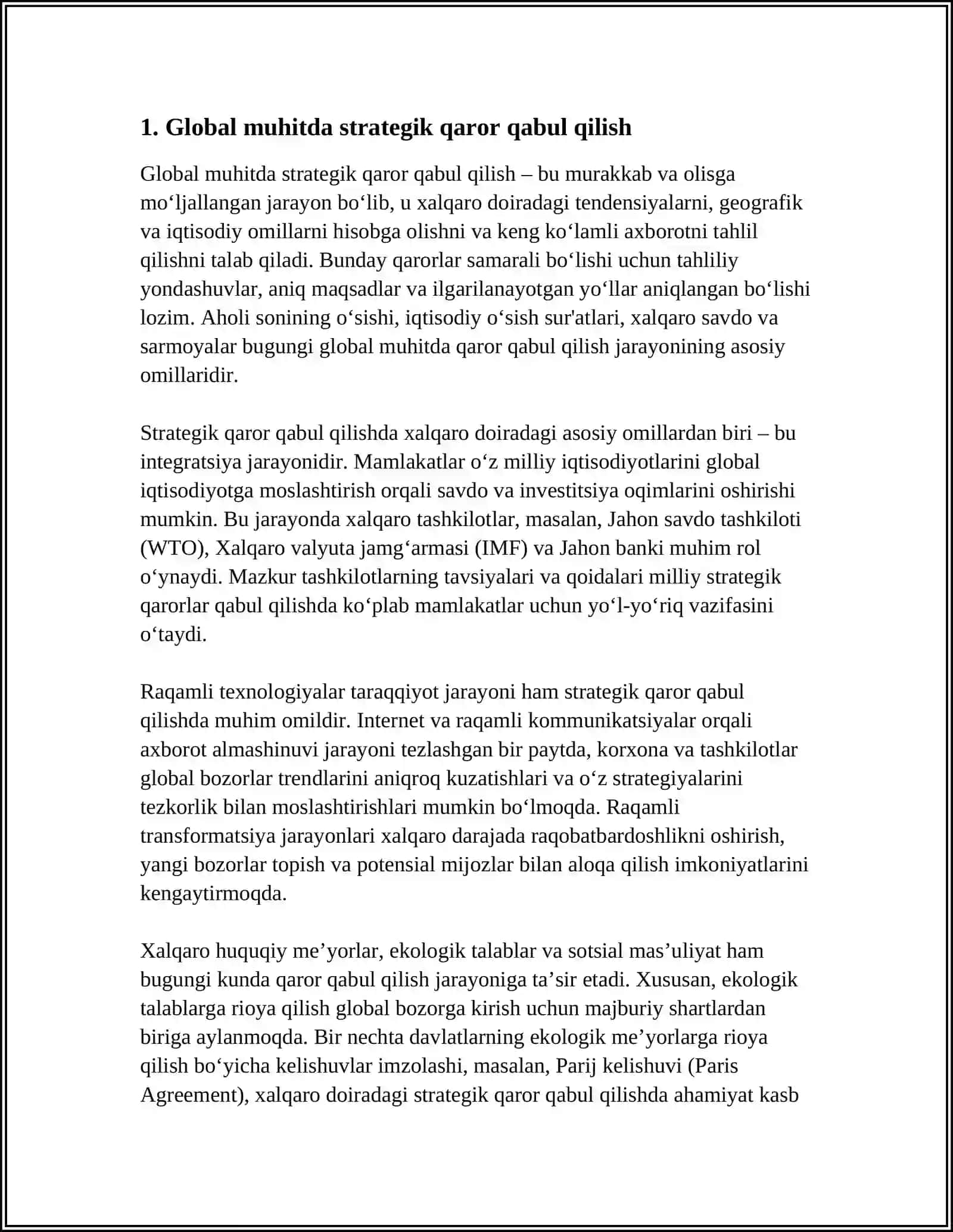 GLOBAL MUHITDA QAROR QABUL QILISH 3