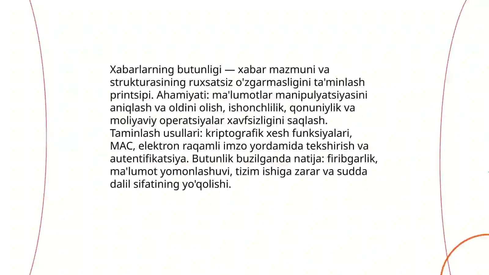 Xabarlarning butunligi va elektron raqamli imzo 3