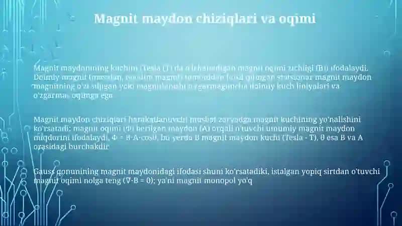 Statsionar tokning magnit maydoni 3