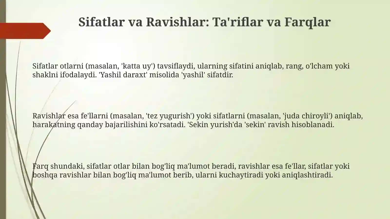 Sifatlar va Ravishlar 3