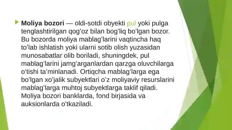 Moliya Bozorining Iqtisodiyotdagi Ro’li 3