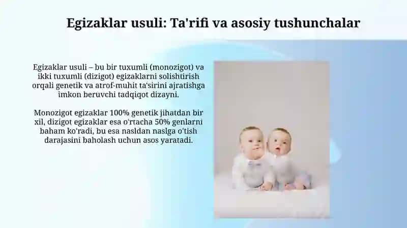 Egizaklar usuli 3