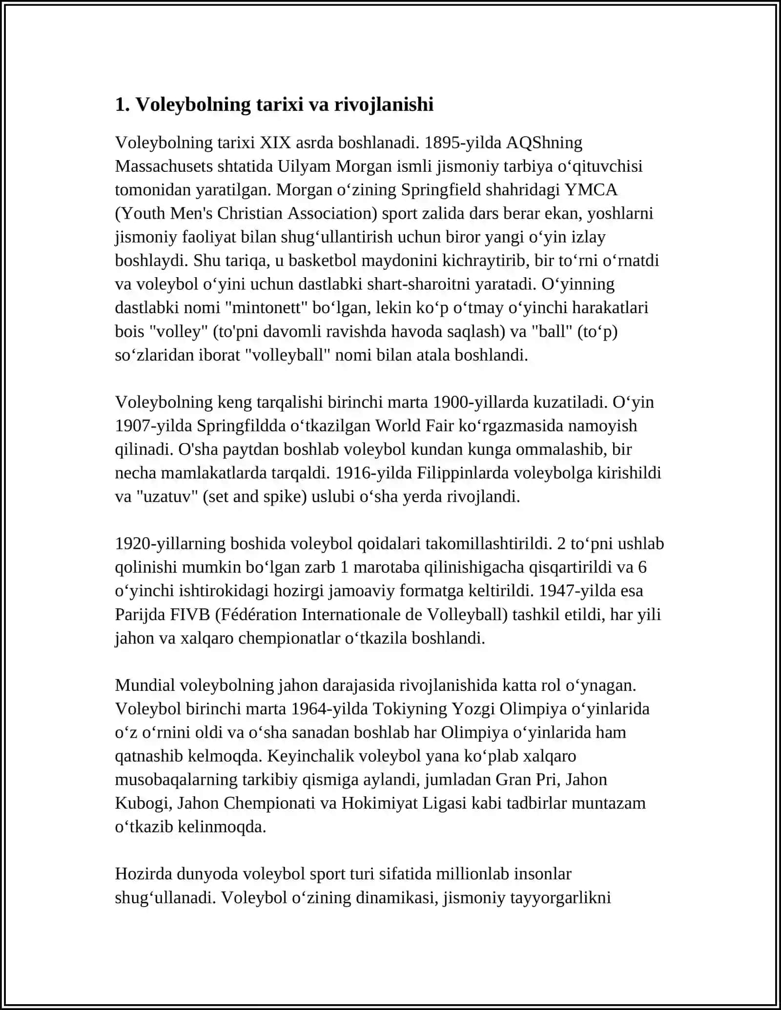 Voleybolning tarixi va rivojlanishi 3