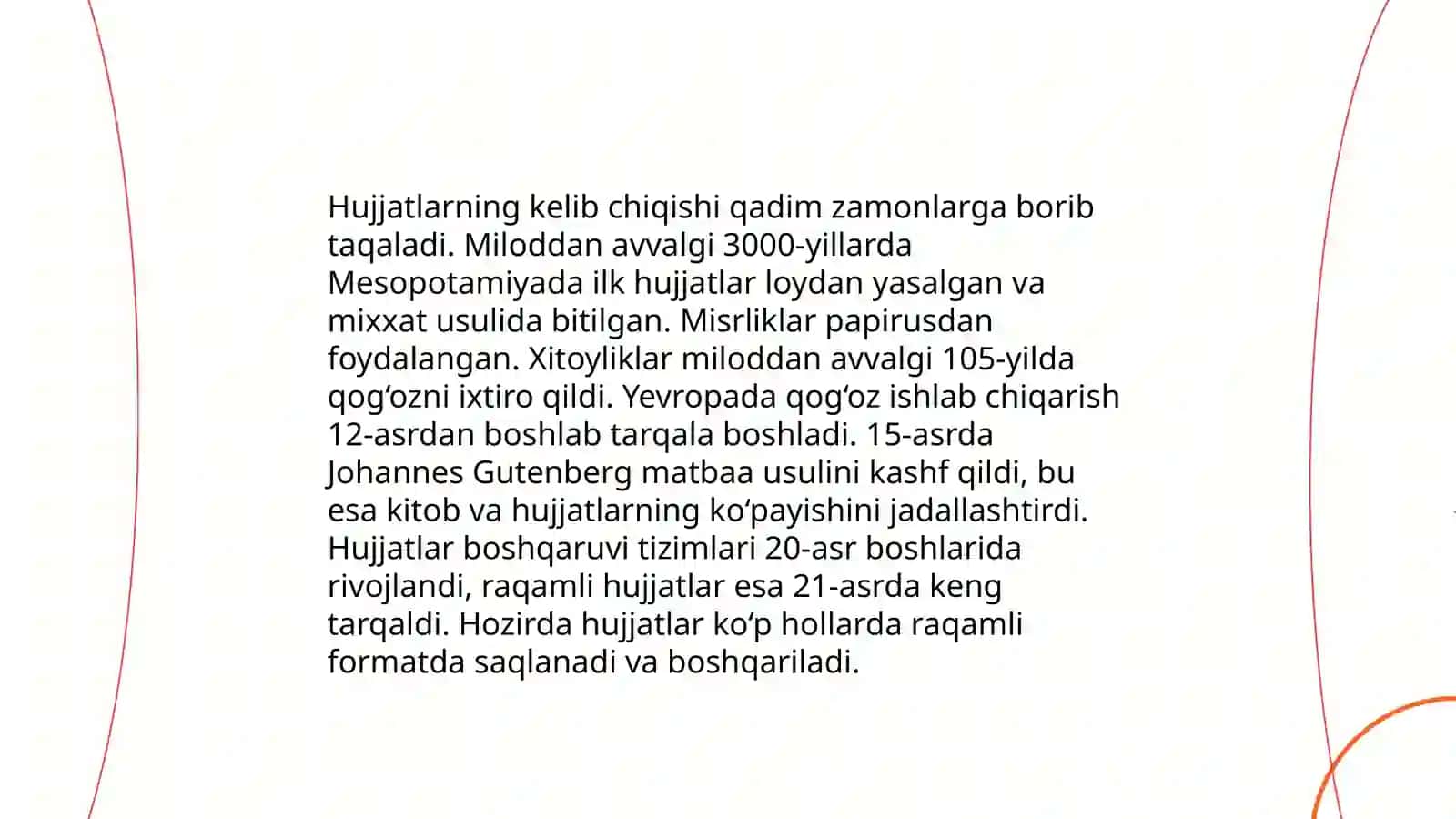 Hujjatlarning paydo boʻlishi va tarixi 3