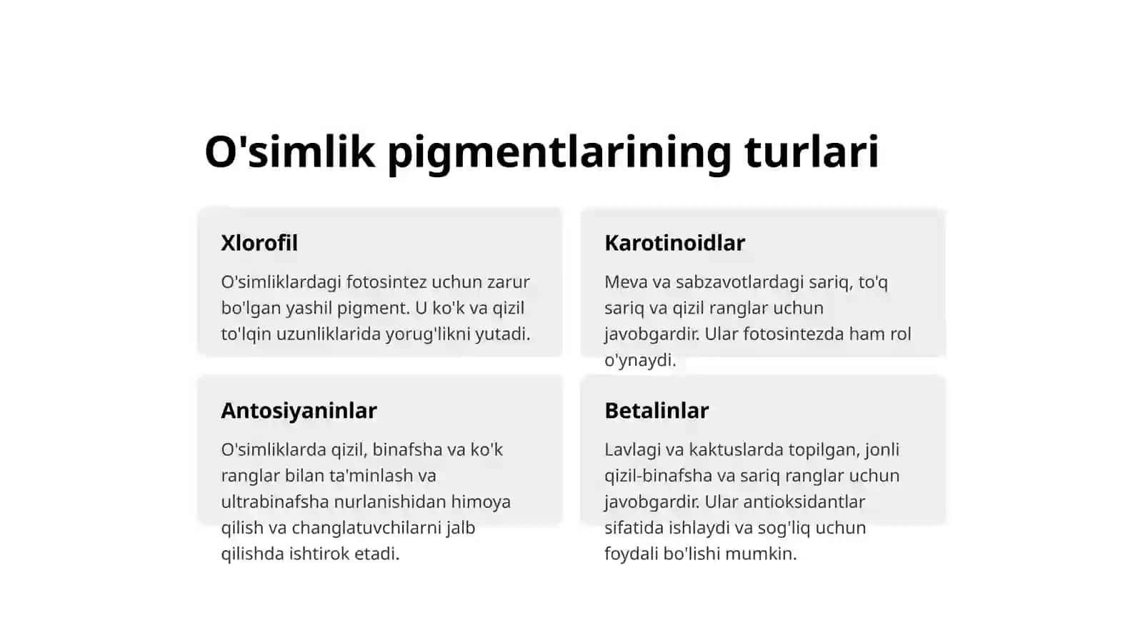 O'simlik pigmentlari bilan tanishish 3
