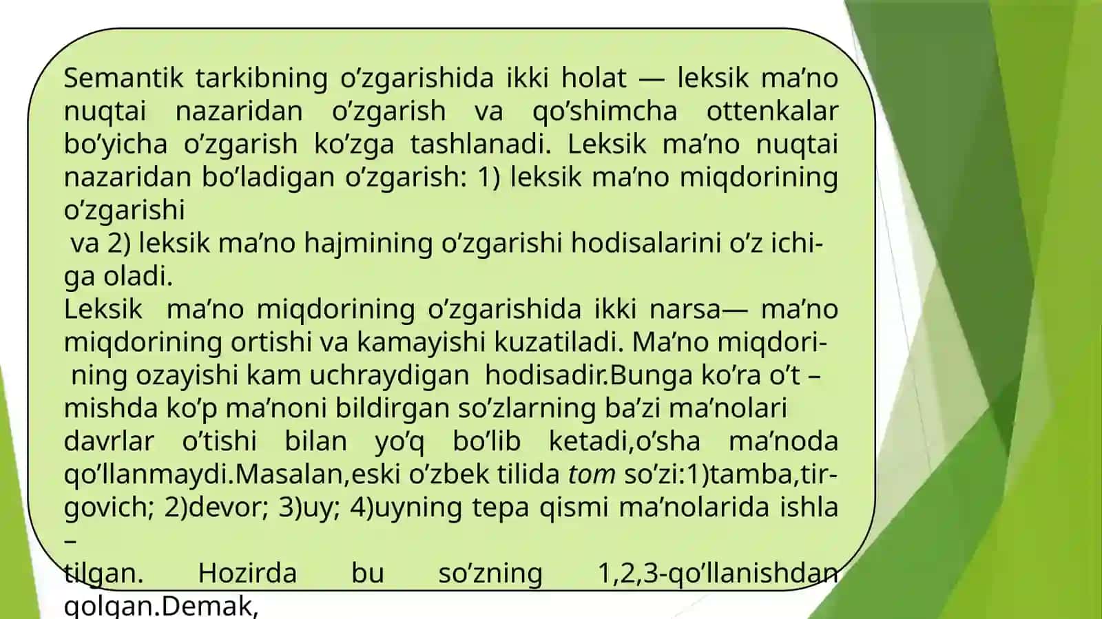 Leksikma’no taraqqiyoti 3