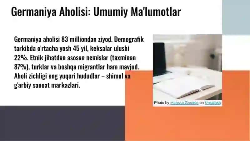 Germaniya Aholisi: Umumiy Ma'lumotlar 3