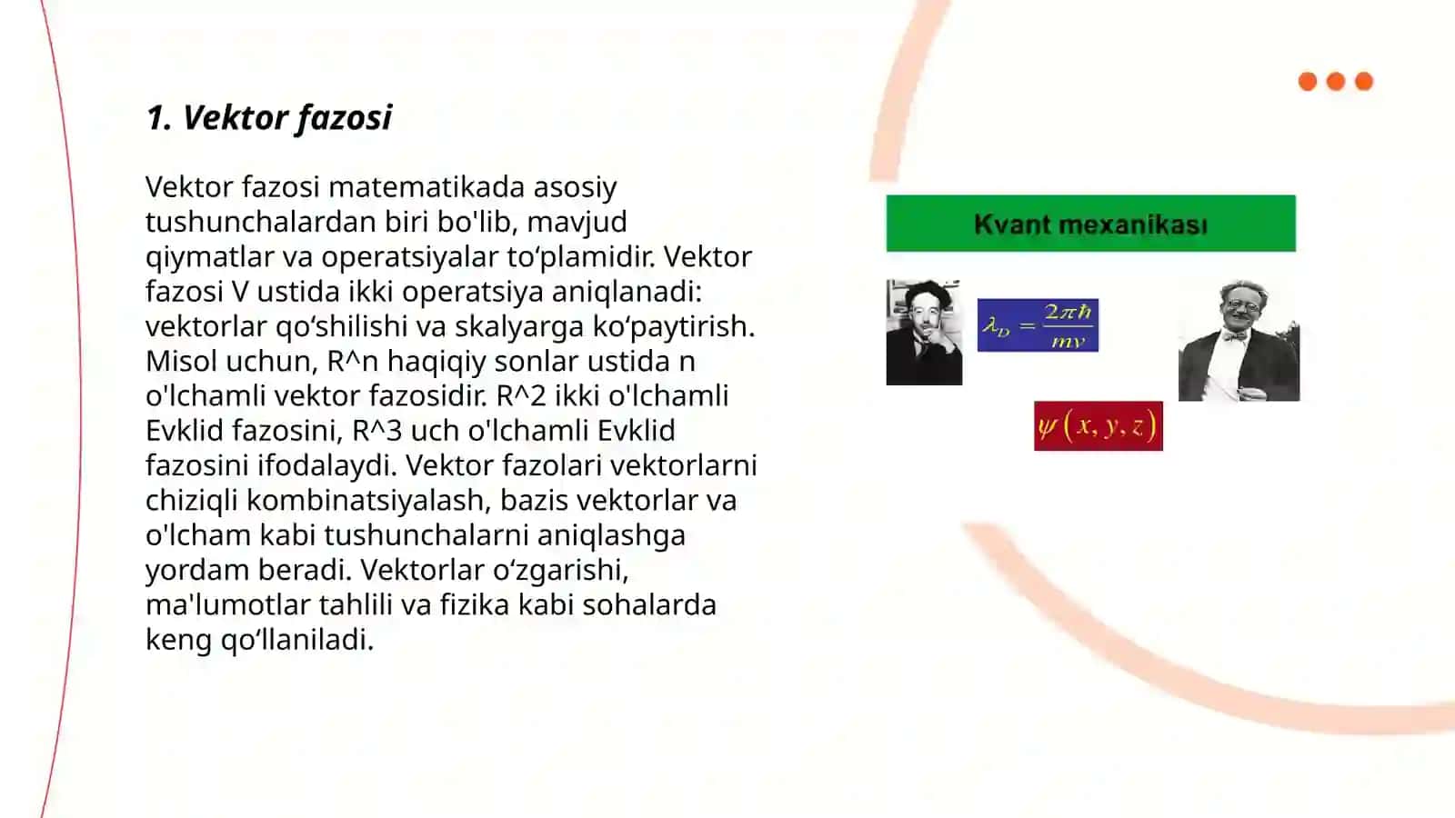 Kvant mexanikasining matematik apparati 3