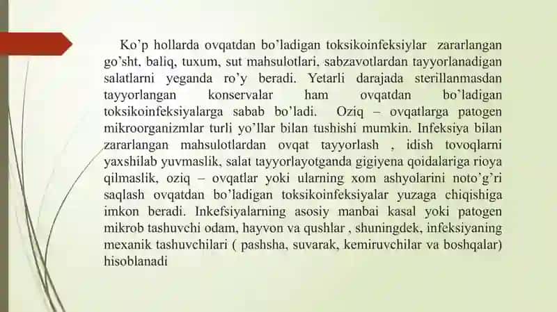 Oziq-ovqat toksikoinfeksiyalari 3