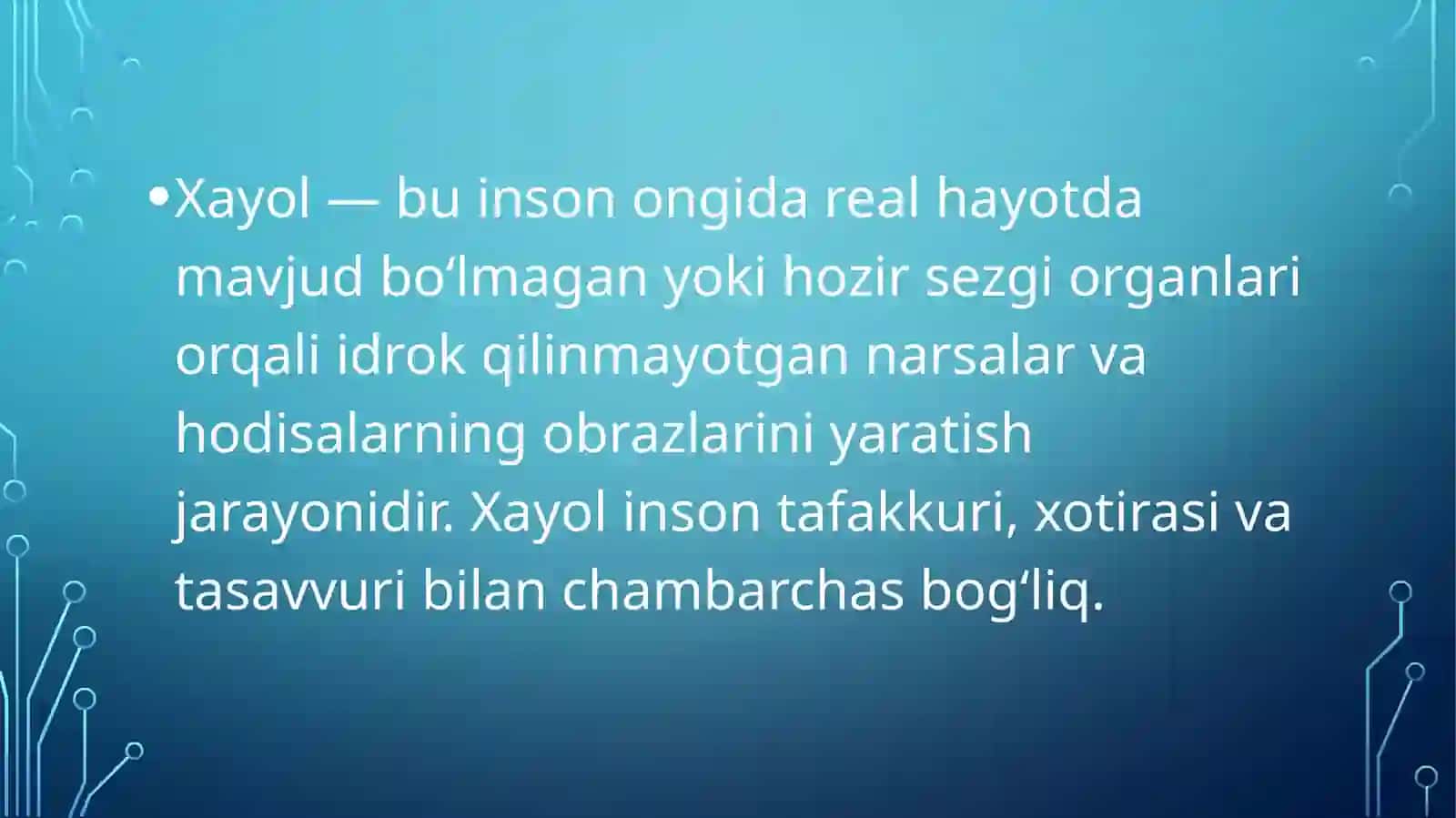 Xayol haqida tushuncha 3