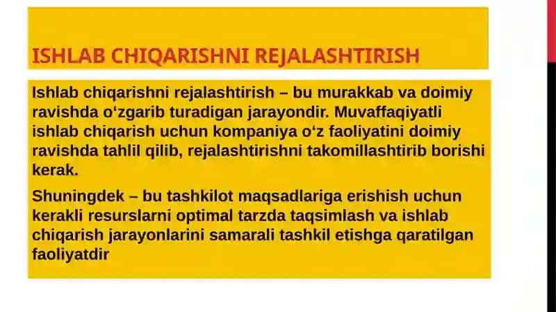 Ishlabchiqarishni rejalashtirish 3