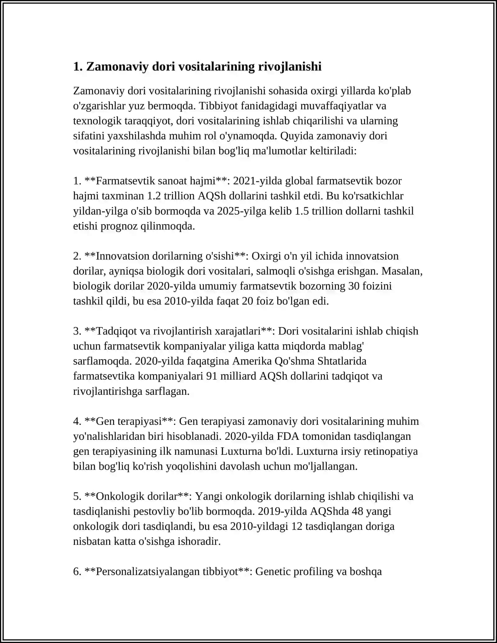 QON O‘RNINI BOSUVCHI ZAMONAVIY DORI VOSITALARI 3