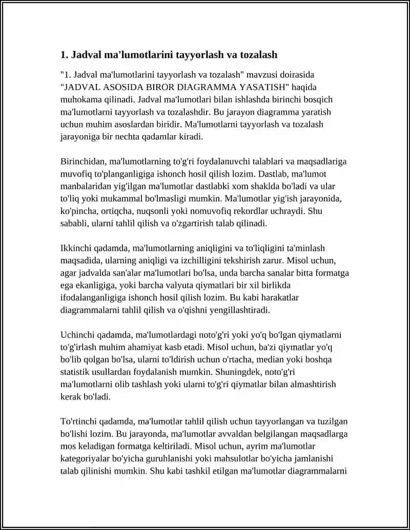 JADVAL ASOSIDA BIROR DIAGRAMMA YASATISH 3