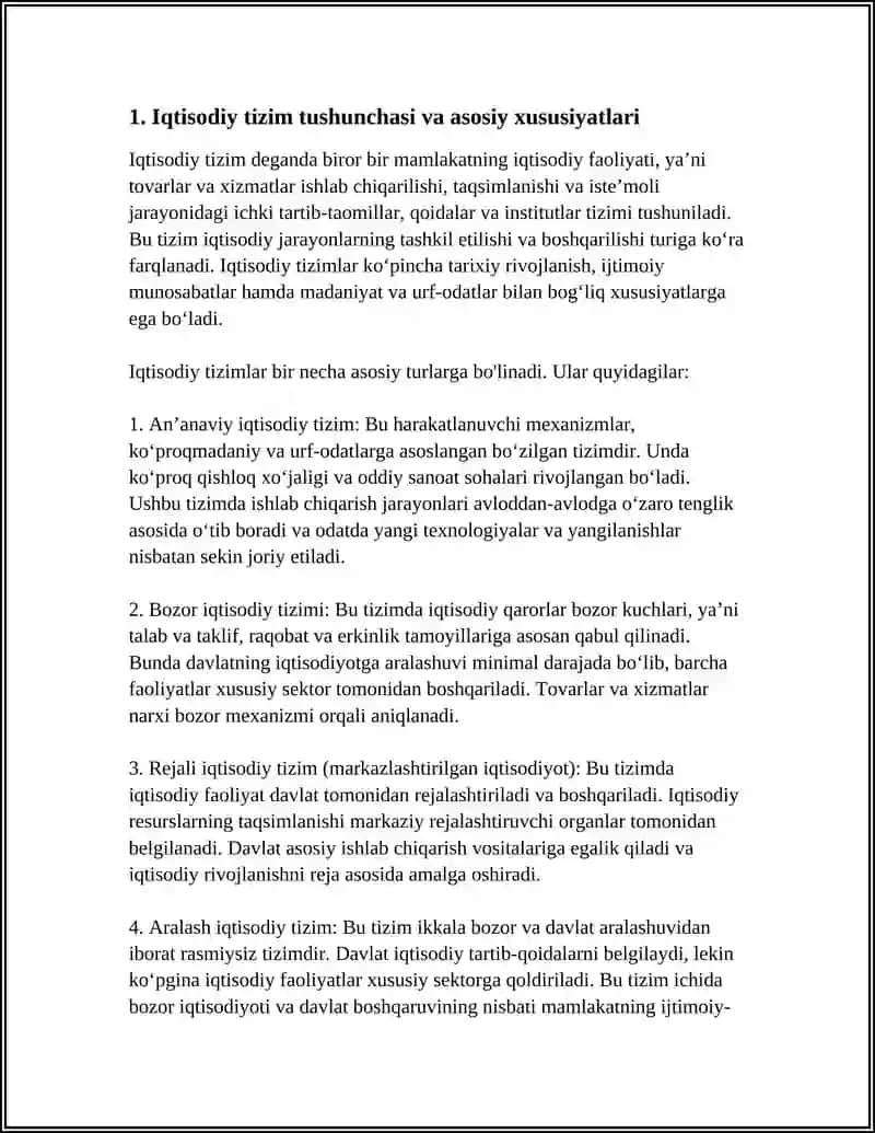 IQDISODIY TIZIMLAR VA ULARNING TURLARI 3