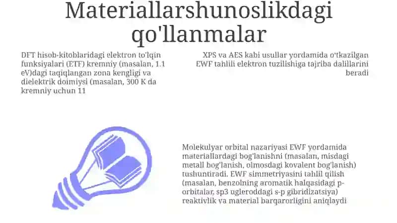 Elektron to'lqin funksiyasi tavsiflovchi molekulyar xossalar 3