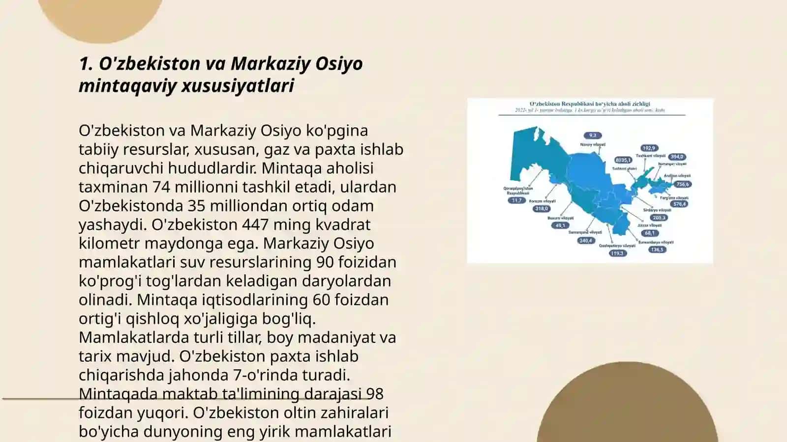 O'zbekiston va Markaziy Osiyo mintaqaviy xususiyatlari 3
