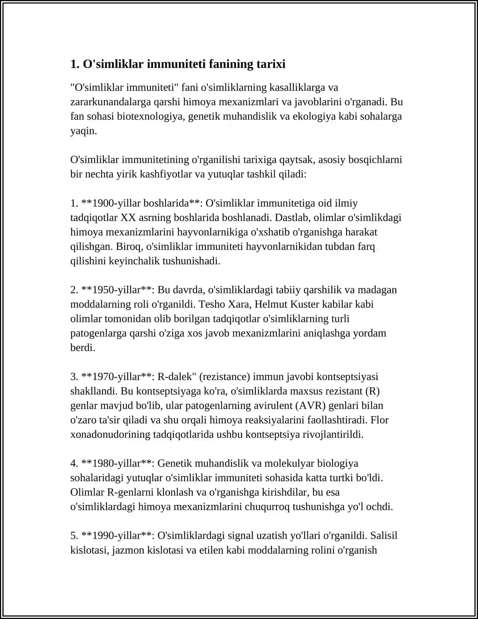 O'simliklar Immuniteti Fanining Tarixi 3