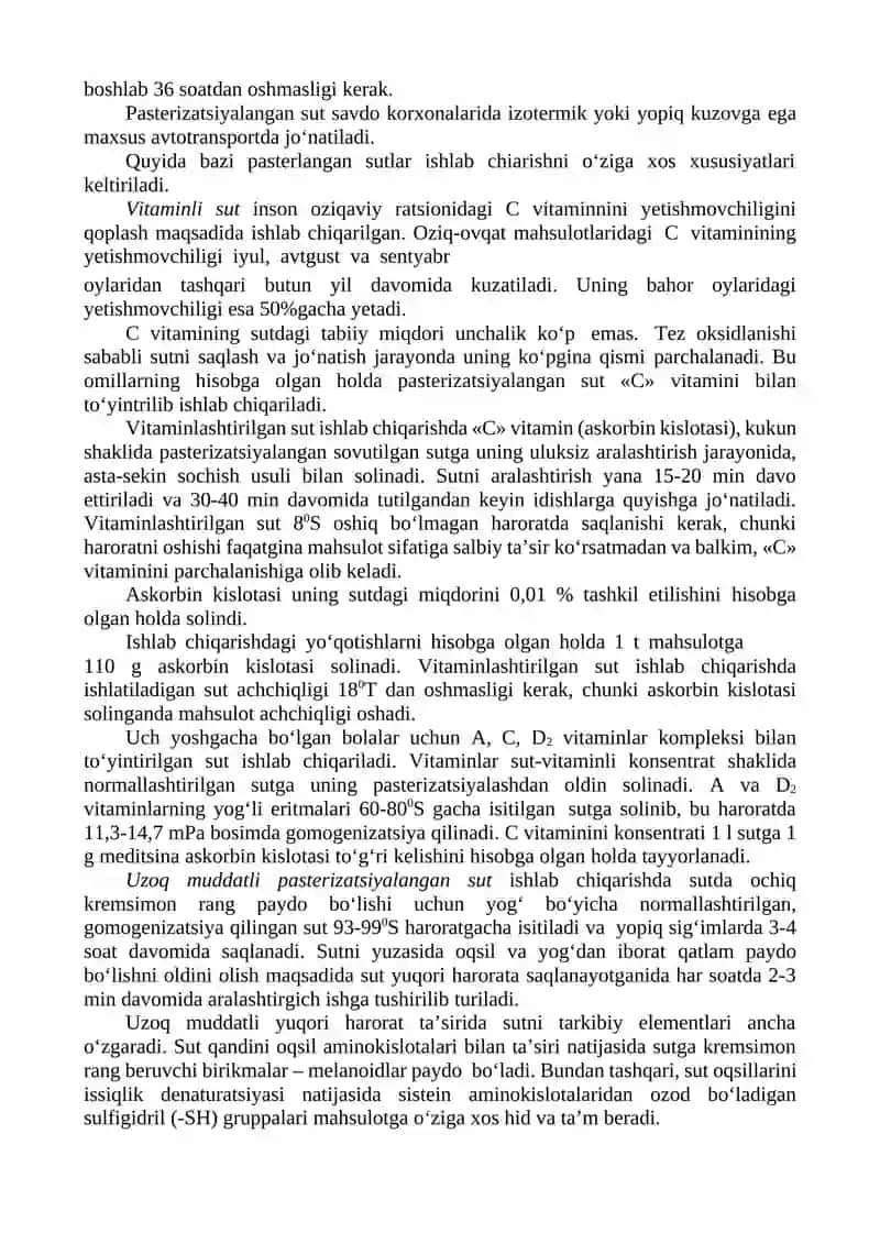 Pasterizatsiyalangan sut turlari 3