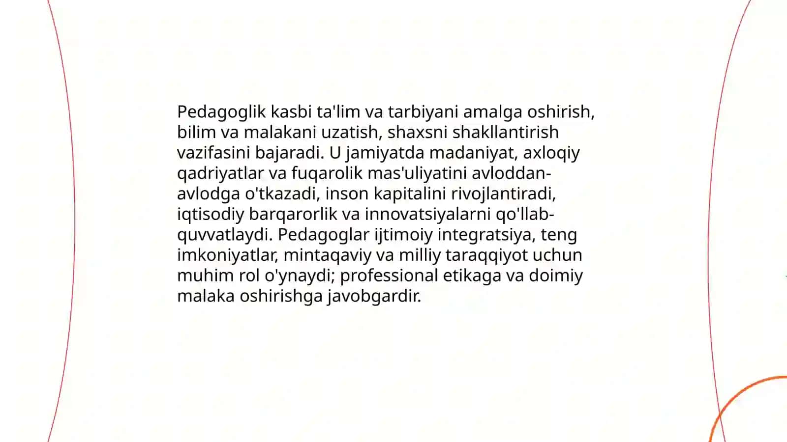 Pedagoglik kasbi va faoliyat mazmuni, pedagog shaxsi va kasbiy faoliyati 3