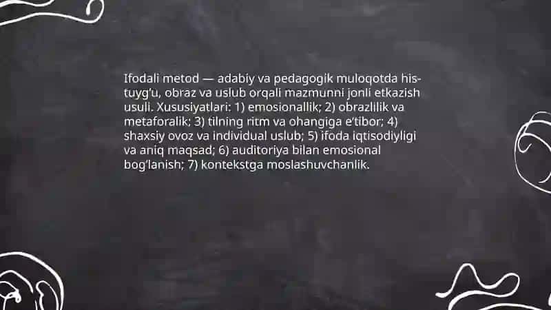 Ifodali metod, adabiy oqim va individual uslub 3