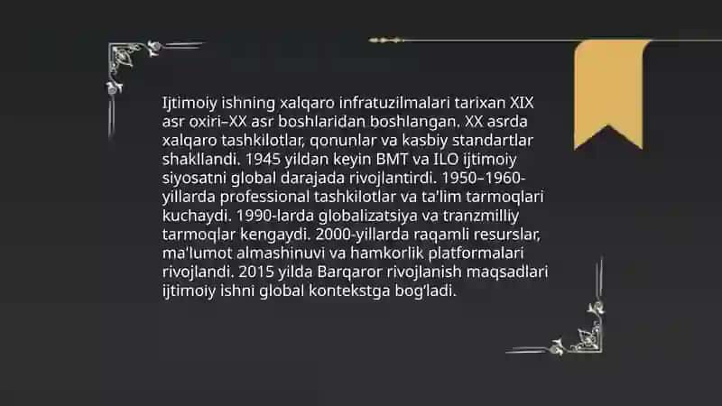 Ijtimoiy ishning xalqaro infrotuzilmalari 3