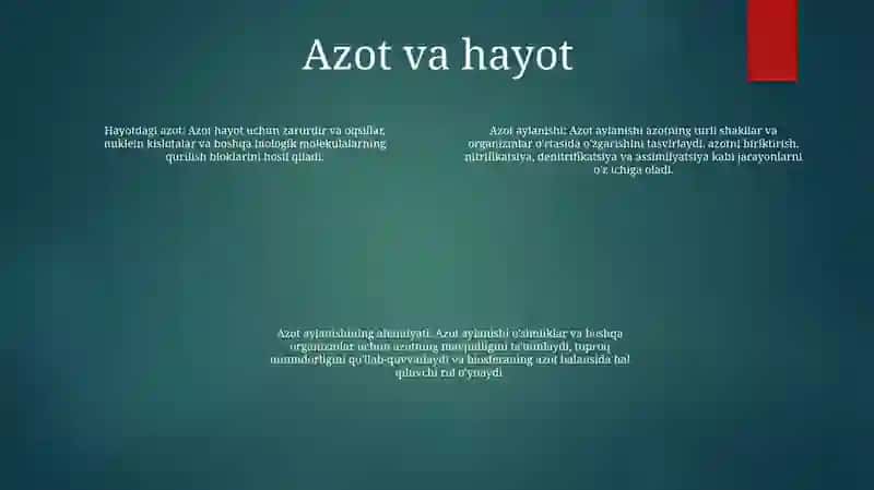 Azotning Tabiatda Aylanishi 3
