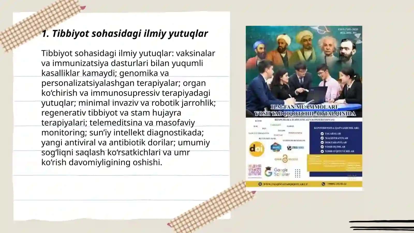 Tibbiyot sohasidagi ilmiy yutuqlar 3