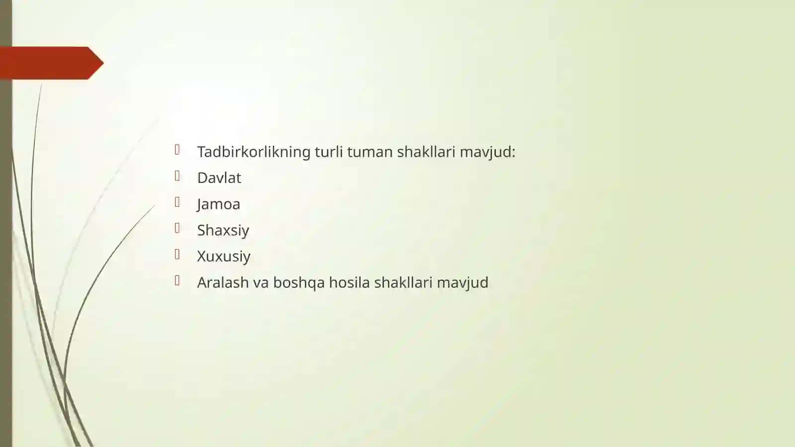 Tadbirkorlik faoliyati shakllari 3