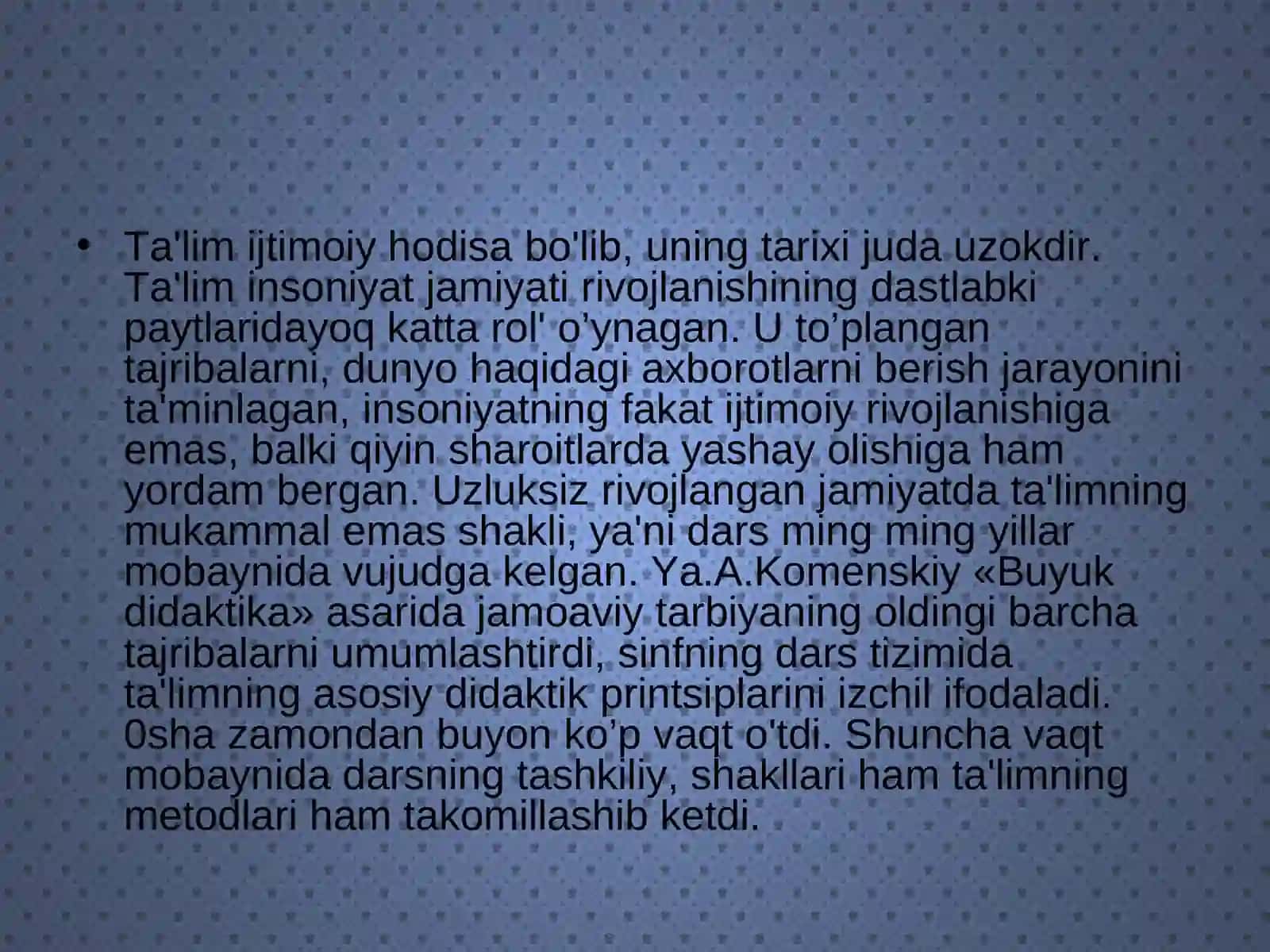 Pedagogika fanini o’qitishga qo’yiladigan didaktik talablar 3