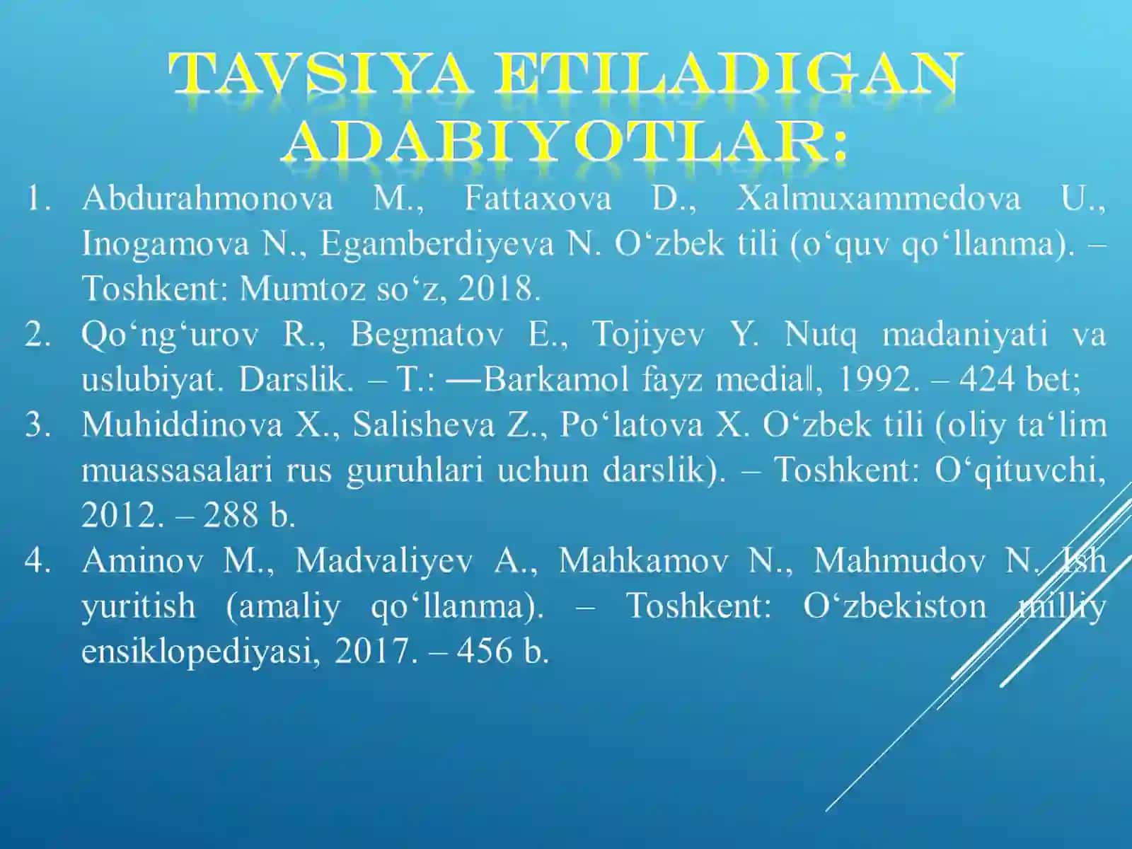 Tayyorladi: Eshdavlatova Aziza 3