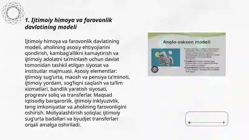 Ijtimoiy himoya va farovonlik davlatining modeli 3