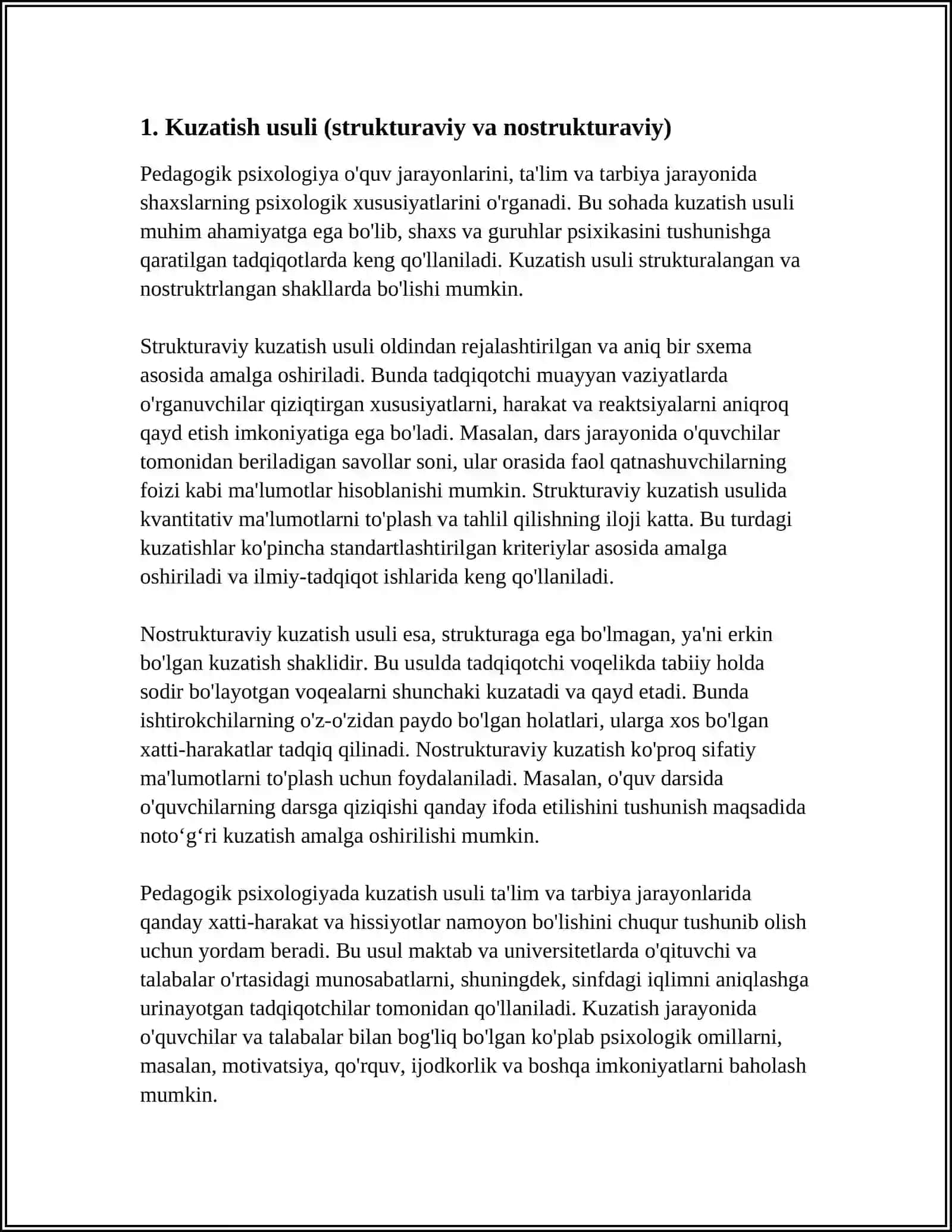 PEDAGOGIK PSIXOLOGIYANING METHODLARI 3