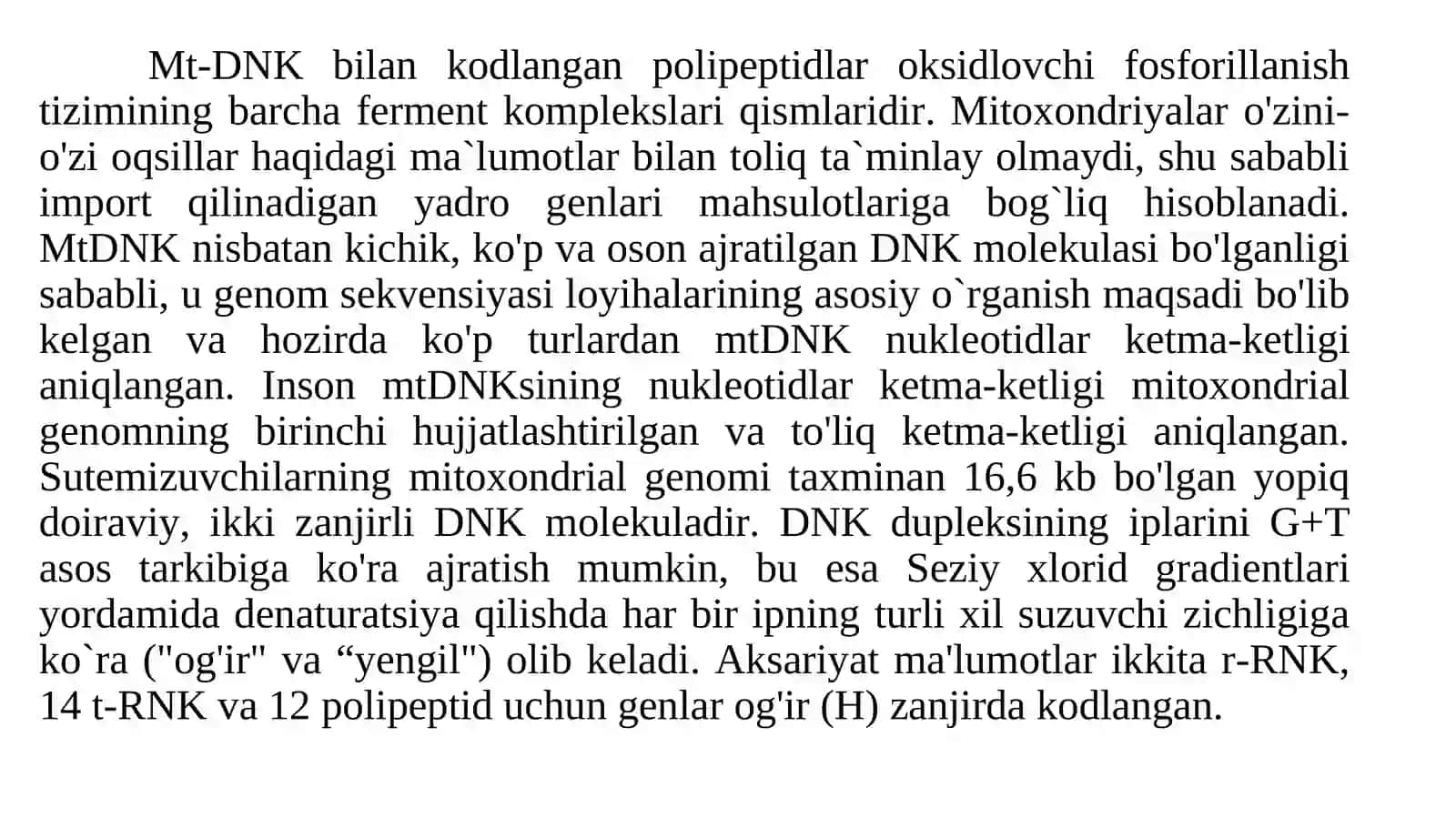 Mitoxondrial genom va uning vazifalari 3