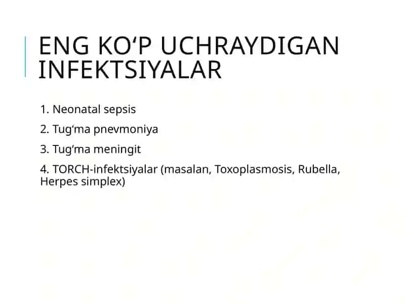Yangi Tugʻilgan Chaqaloqlarning Yuqumli Kasalliklari 3