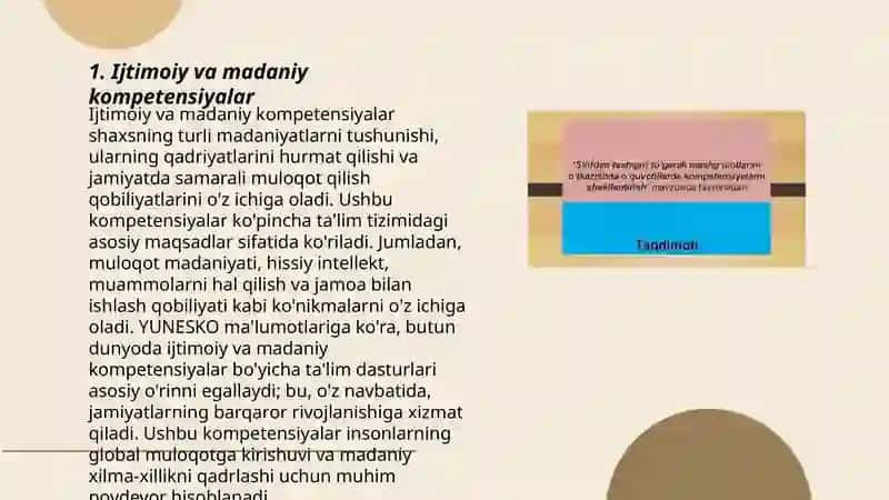 Clil yondashuvi bilan o’quvchilarda egallanadigan kompetensiyalar 3