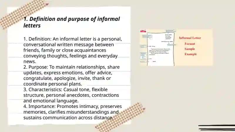 Definition and Purpose of Informal Letters 3